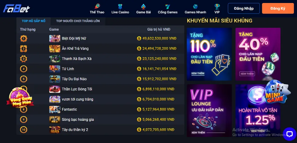 Thưởng Nạp Casino win33 nhà cái